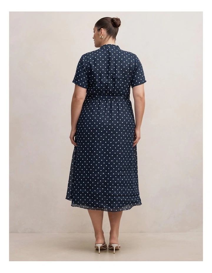 Therese Short Sleeves Midi Dress in Blue image 2