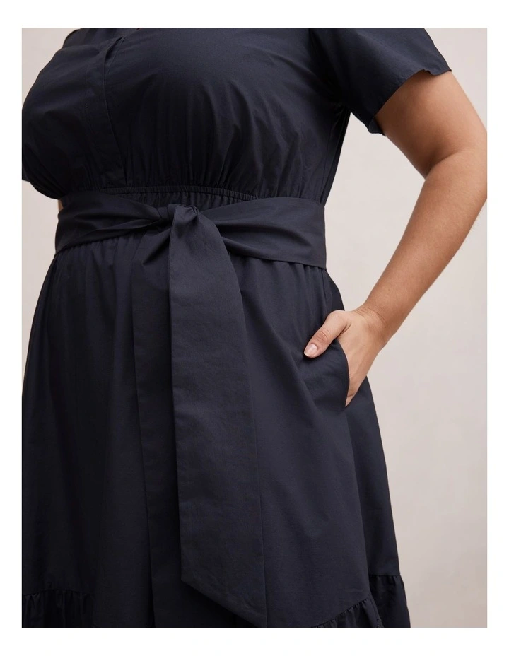 Matilda Embroidered Midi Dress in Navy image 4