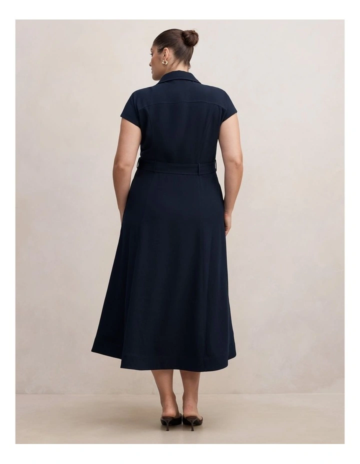 Elora Crepe Shirt Dress in Blue image 2