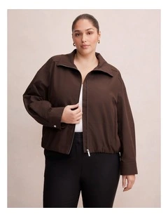 Brooke Funnel Neck Jacket in Brown