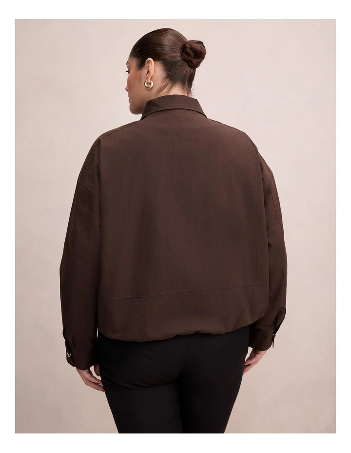 Brooke Funnel Neck Jacket in Brown image 2