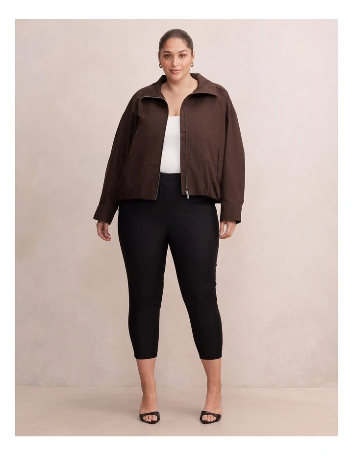 Brooke Funnel Neck Jacket in Brown image 5
