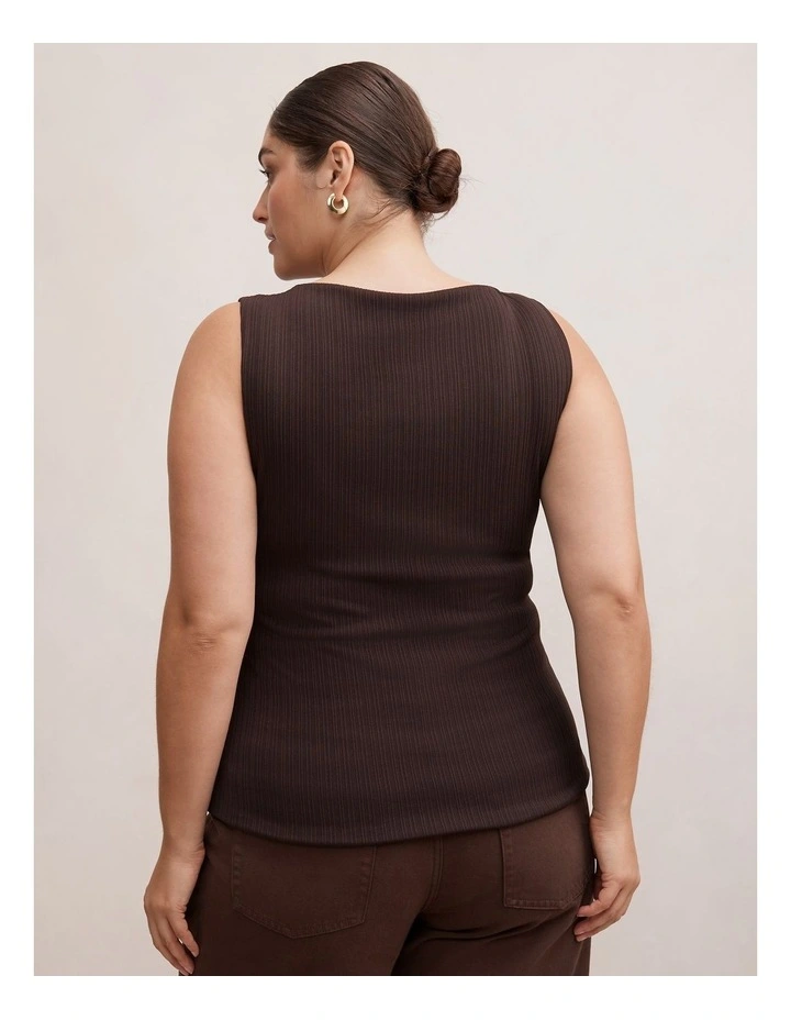 Frankie Boat Neck Tank Top in Brown image 2