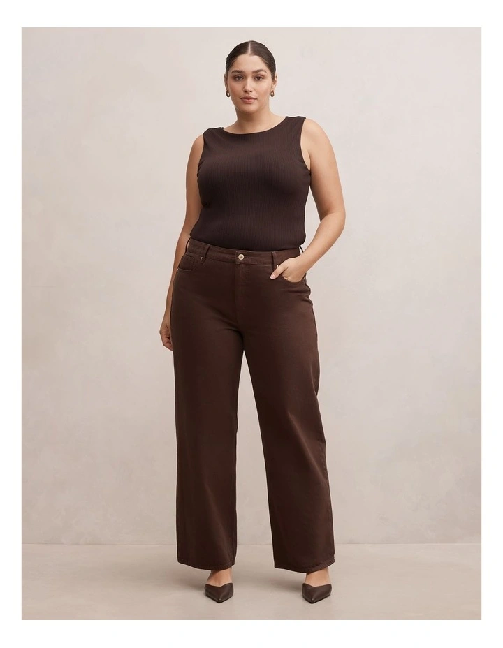 Frankie Boat Neck Tank Top in Brown image 5