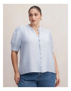 Tahlia Tuck Detail Blouse in Blue