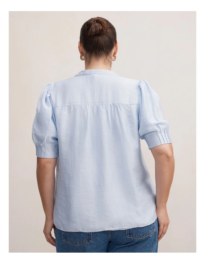 Tahlia Tuck Detail Blouse in Blue image 2