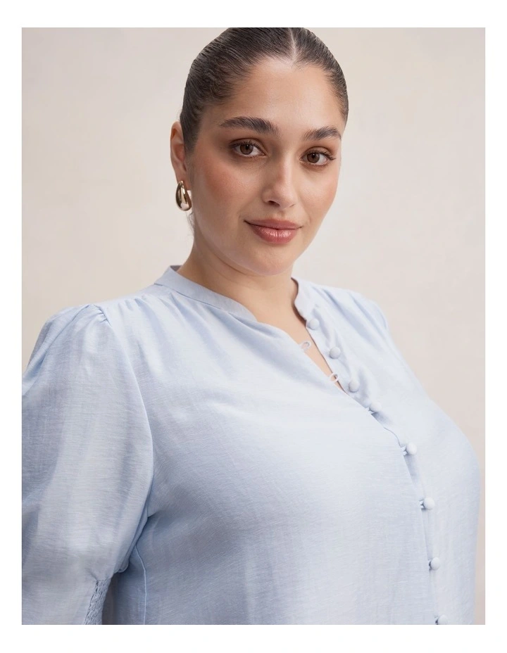 Tahlia Tuck Detail Blouse in Blue image 4