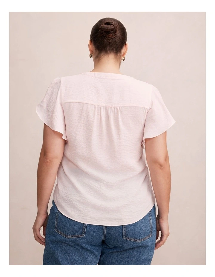 Cecilia Flutter Sleeves Blouse in Pink image 2