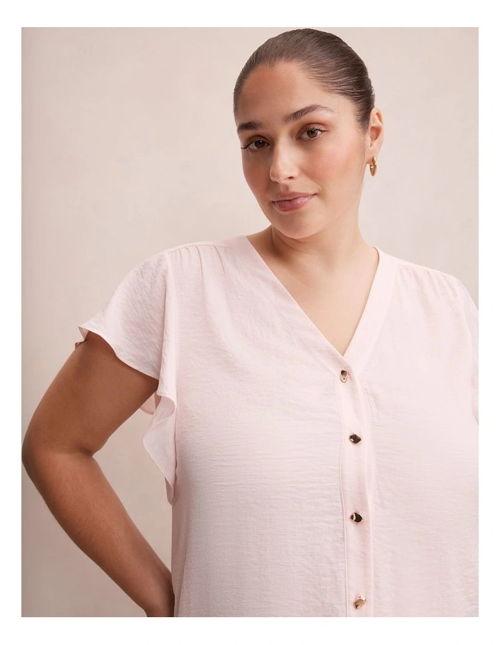Cecilia Flutter Sleeves Blouse in Pink image 4