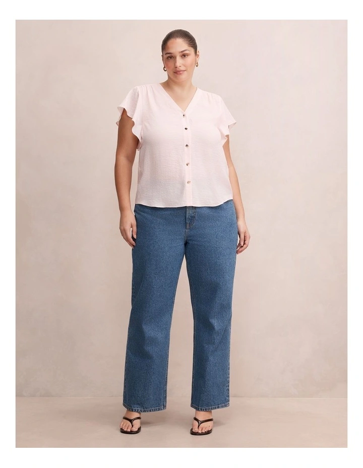 Cecilia Flutter Sleeves Blouse in Pink image 5
