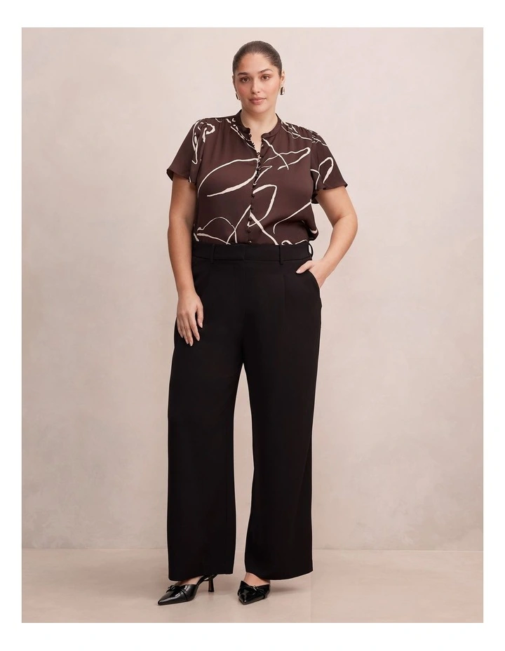 Brodie Flutter Sleeves Blouse in Brown image 5
