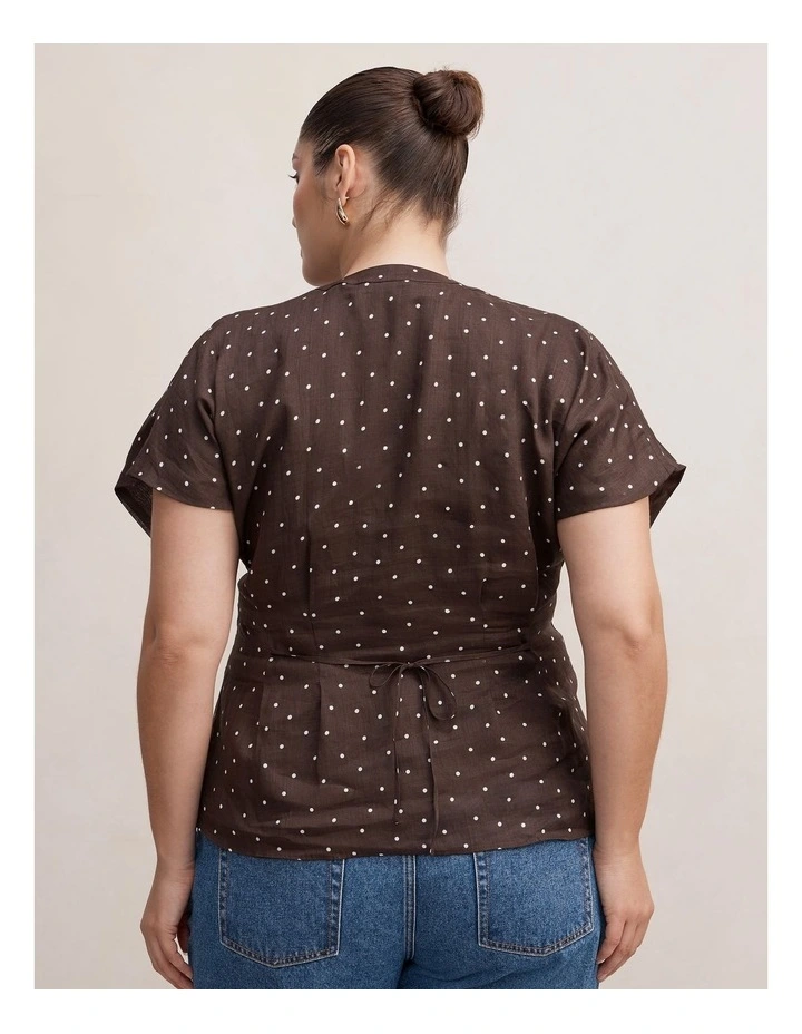 Jemma V Neck Blouse in Brown image 2