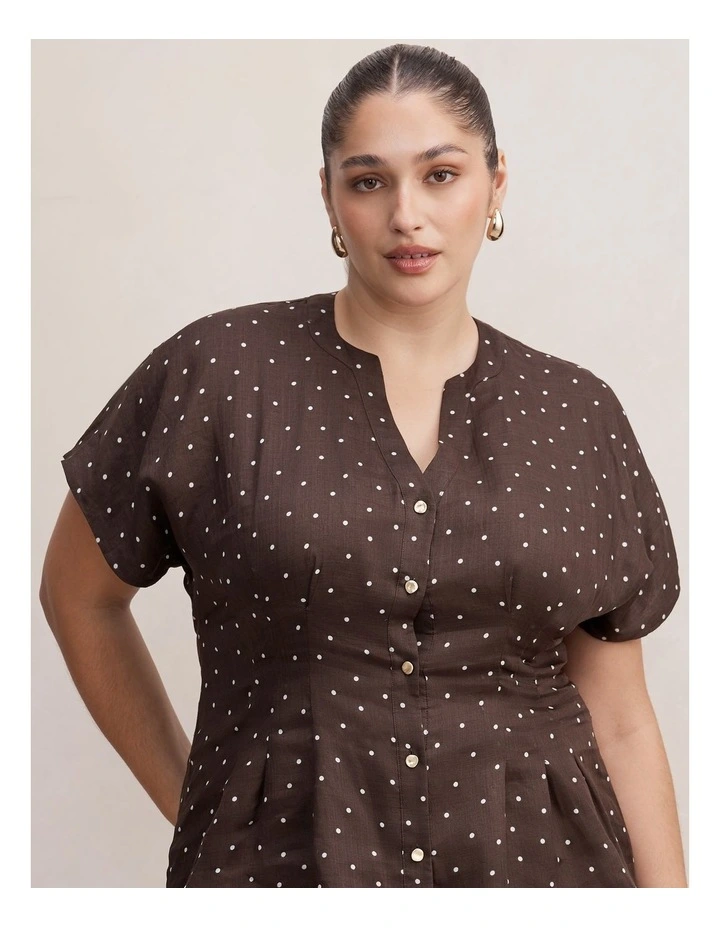 Jemma V Neck Blouse in Brown image 4