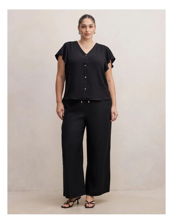 Cecilia Flutter Sleeves Blouse in Black image 5