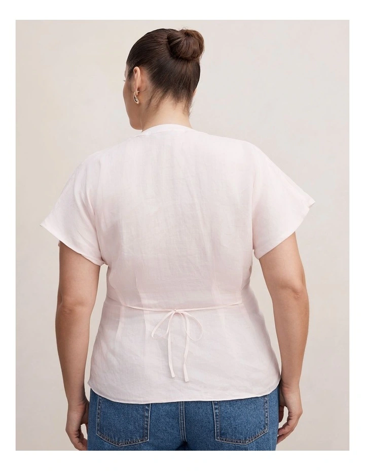 Jemma Curve V-Neck Blouse in Pink image 2