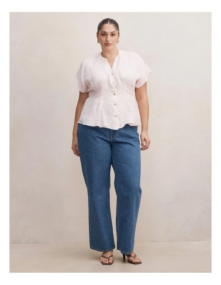 Jemma Curve V-Neck Blouse in Pink image 5