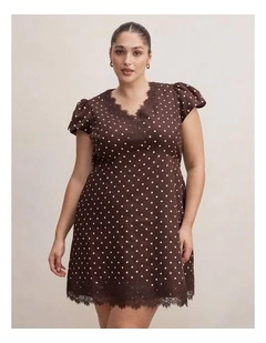 Lexi Lace Mini Dress in Chocolate