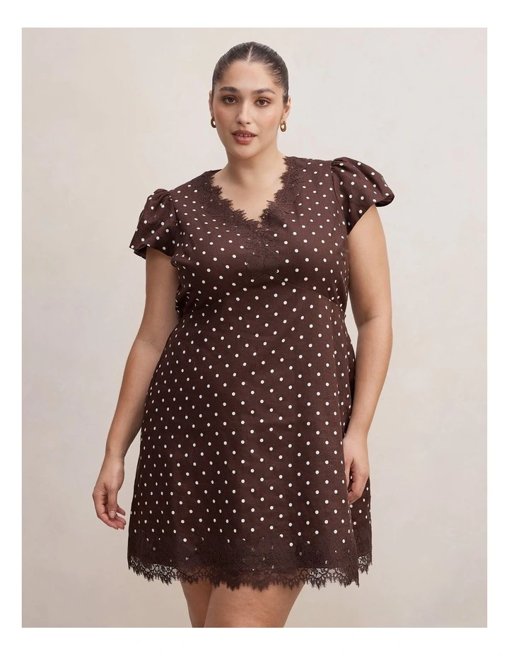 Lexi Lace Mini Dress in Chocolate image 1