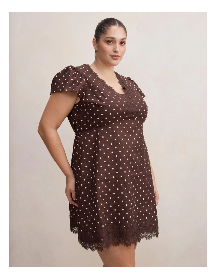 Lexi Lace Mini Dress in Chocolate image 3