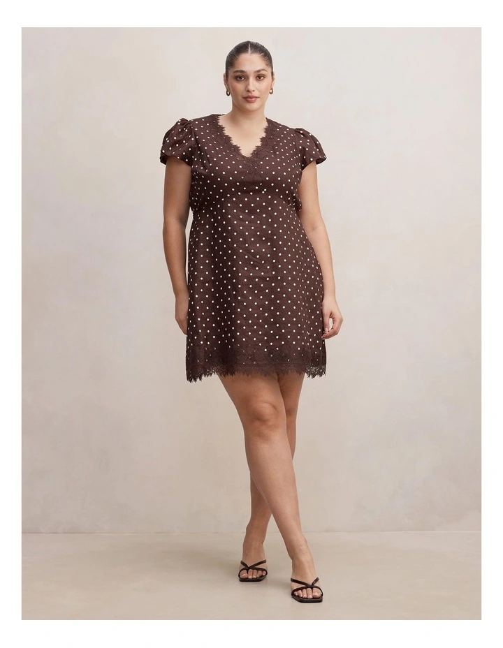 Lexi Lace Mini Dress in Chocolate image 5
