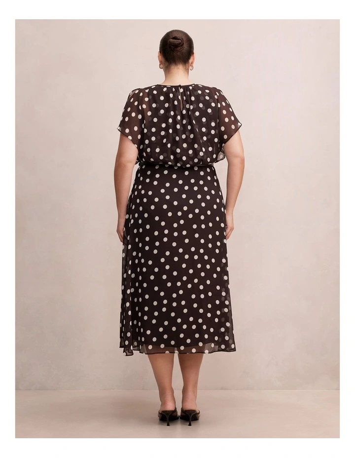 Dalton Flutter Sleeves Midi Dress in Multi image 2
