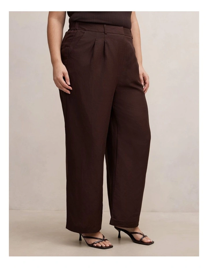 Eva Linen Wide Leg Pants in Brown image 3