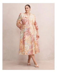 Halle Printed Midi Dress in Multi