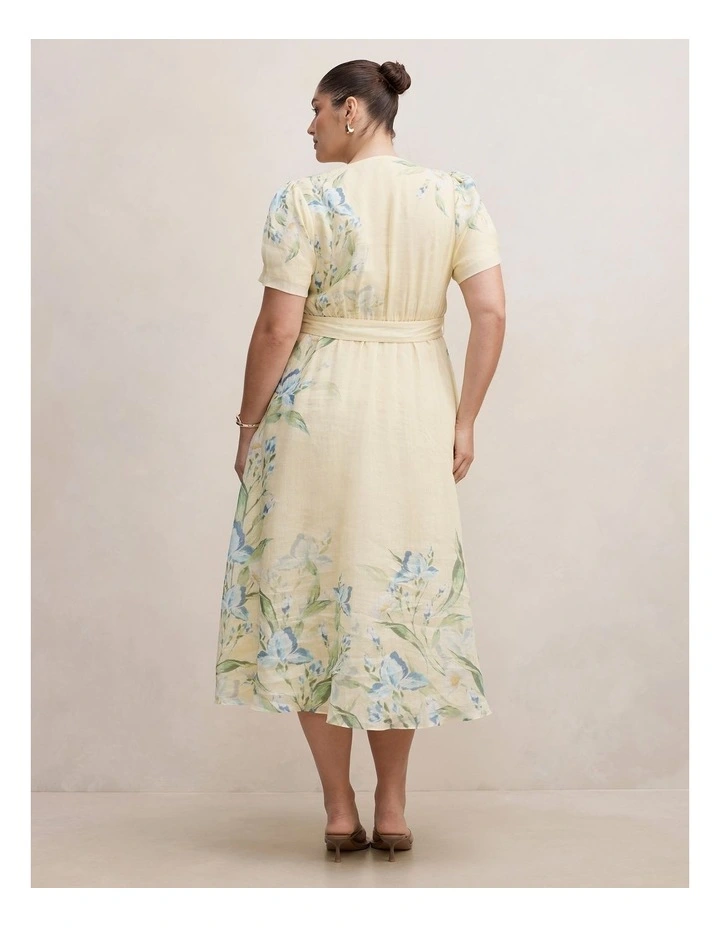 Calissa V-Neck Short Sleeves Midi Dress in Yellow image 2