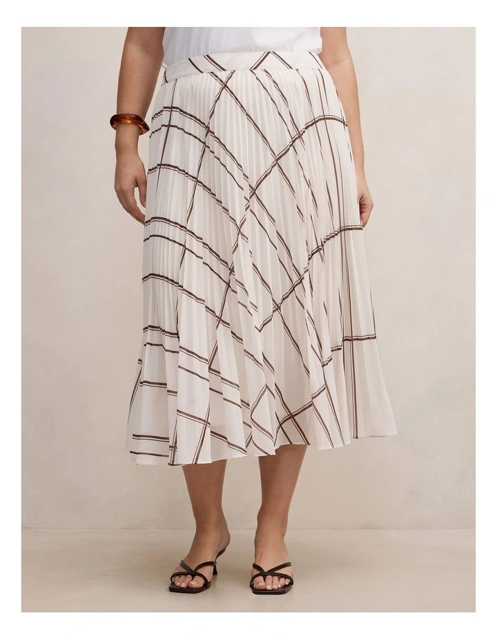 Aurora Pleated Skirt in Cream image 1