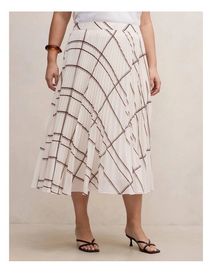 Aurora Pleated Skirt in Cream image 3