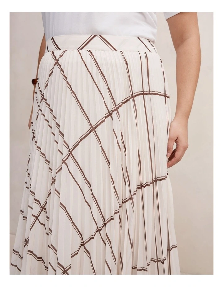 Aurora Pleated Skirt in Cream image 4