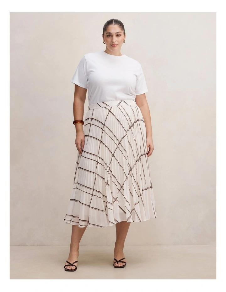 Aurora Pleated Skirt in Cream image 5