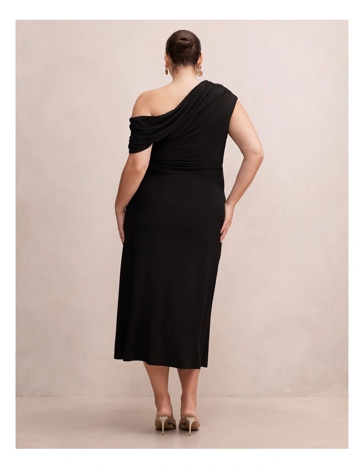 Winona Off Shoulder Jersey Maxi Dress in Black image 2