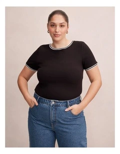Rosie Tipped Trim Short Sleeves T-shirt