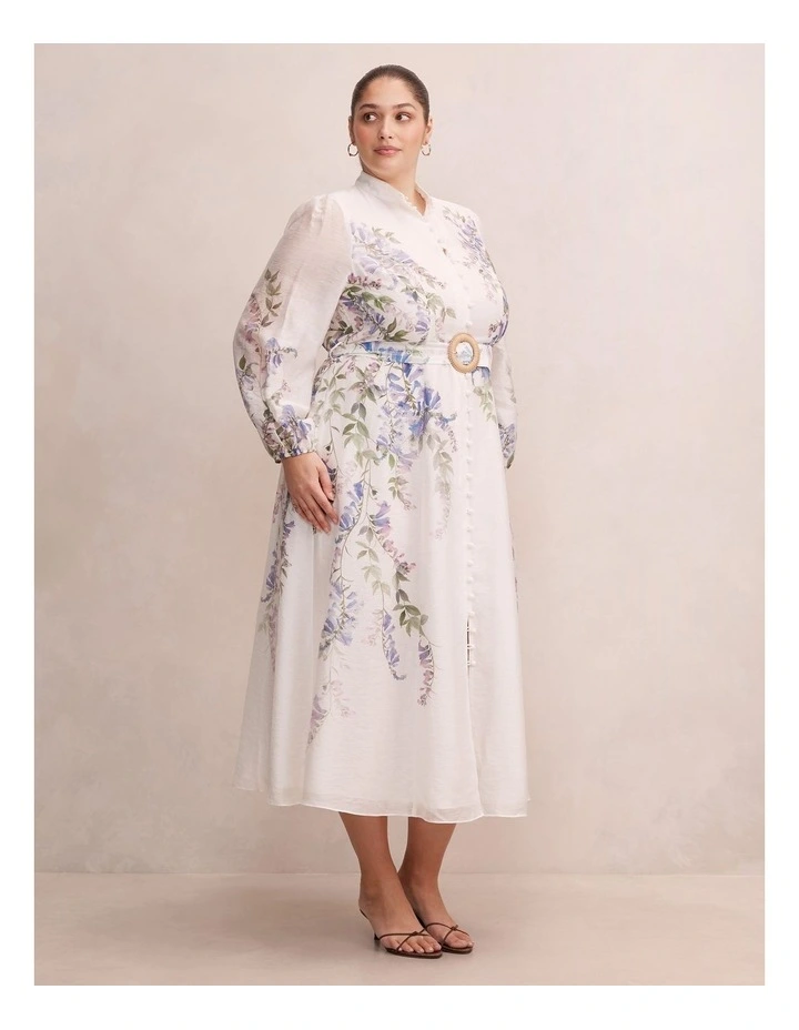 Sheridan Placement Printed Midi Dress in Multi image 3