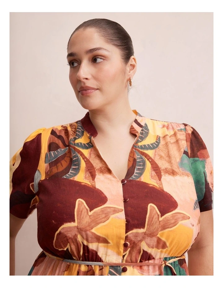 Mia Midi Shirt Dress in Multi image 4