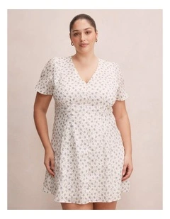 Saffia Pintuck Linen Mini Dress in Multi