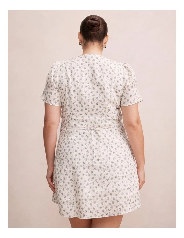 Saffia Pintuck Linen Mini Dress in Multi image 2