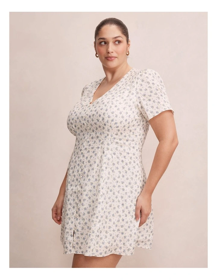 Saffia Pintuck Linen Mini Dress in Multi image 3