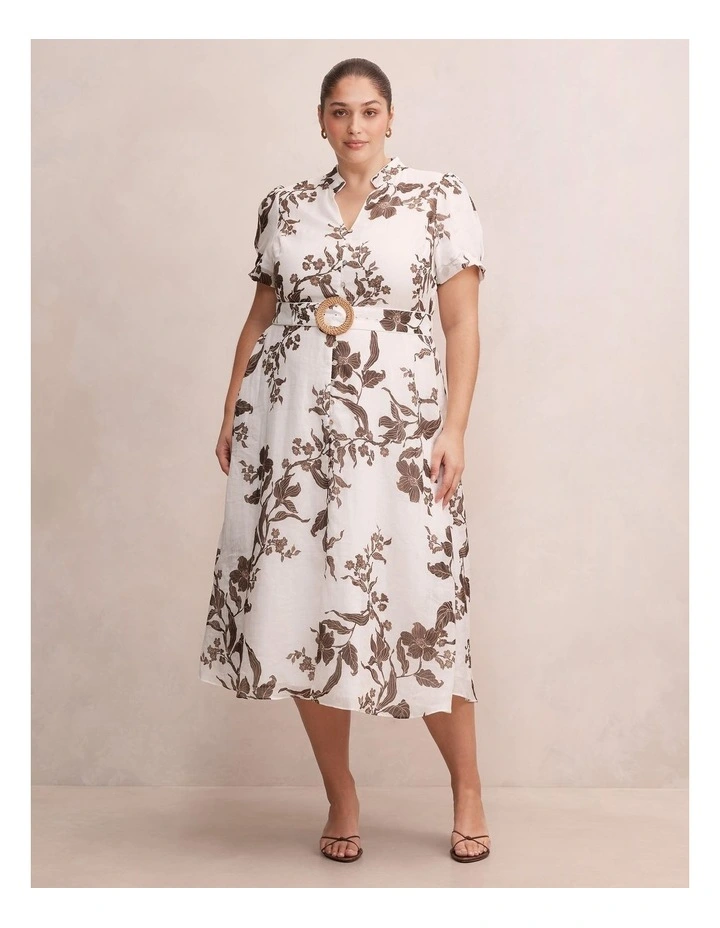 Bree Shirt Midi Dress in Cream image 1