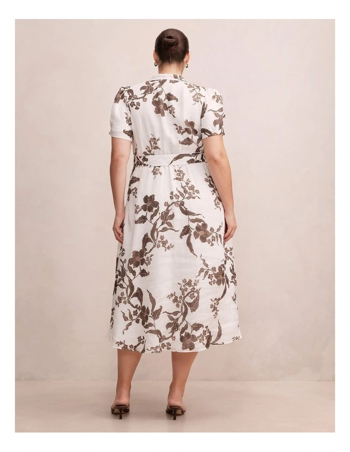 Bree Shirt Midi Dress in Cream image 2