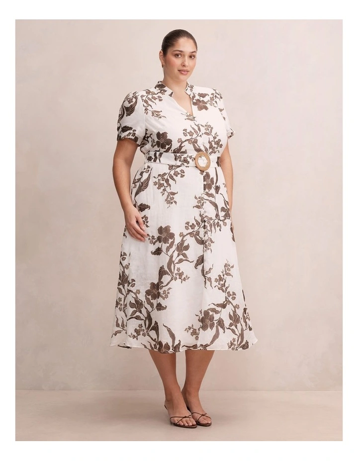 Bree Shirt Midi Dress in Cream image 3