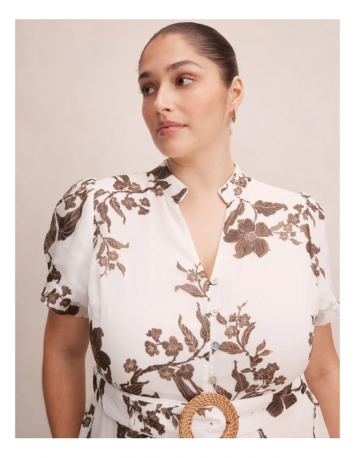 Bree Shirt Midi Dress in Cream image 4
