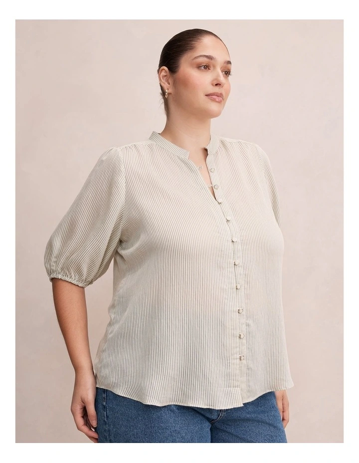 Lulie Striped Shirt in Green image 3