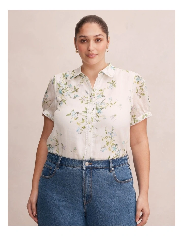Posie Lace Detail Blouse in Multi image 1