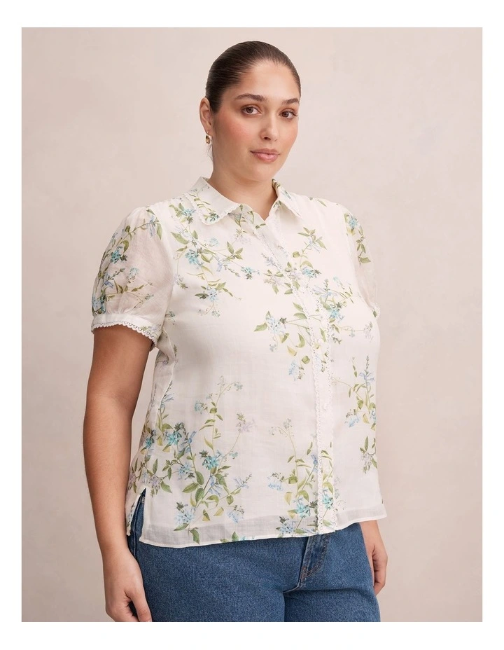 Posie Lace Detail Blouse in Multi image 3