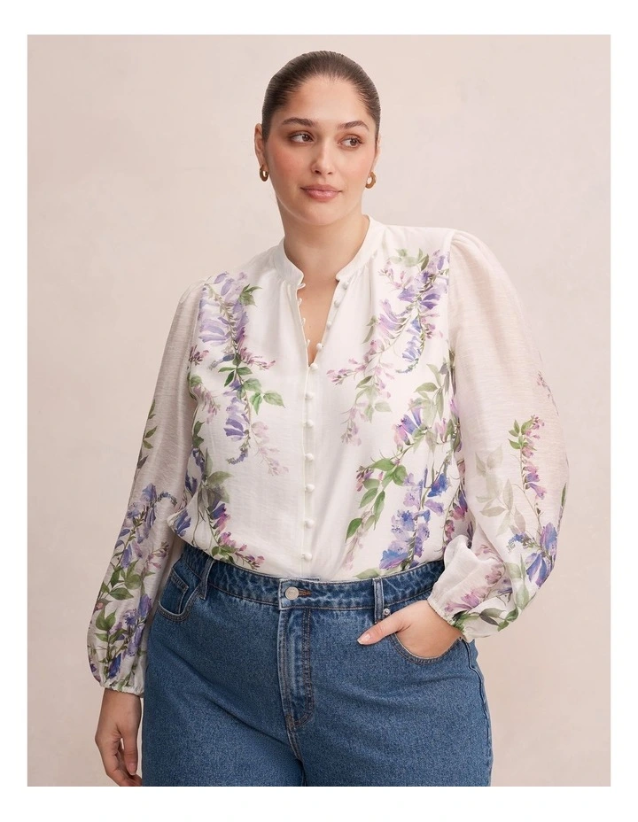 Dove Placement Print Blouse in Multi image 1