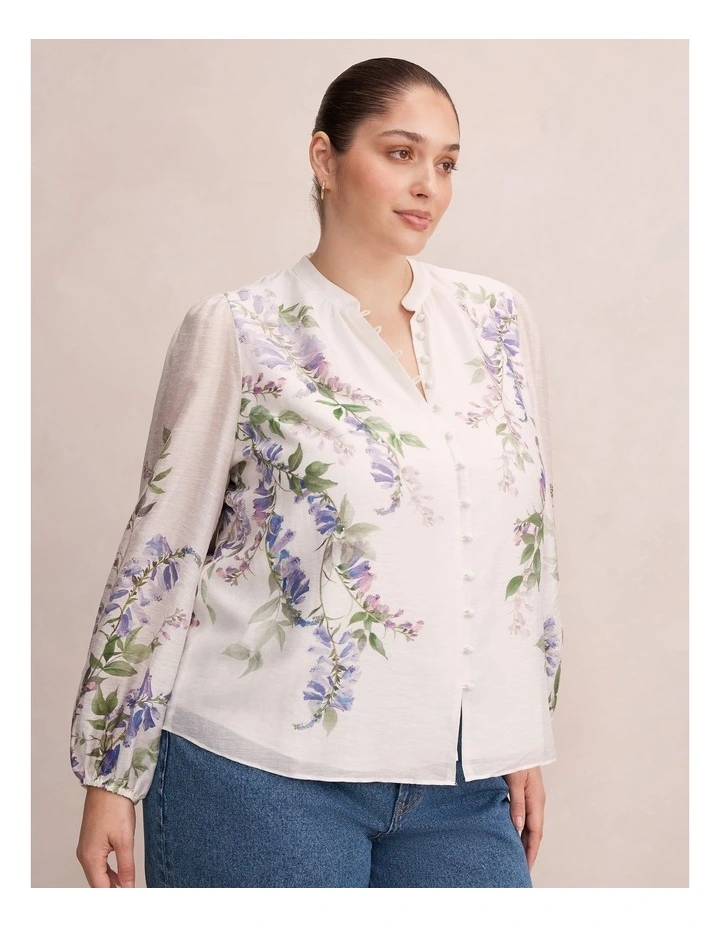Dove Placement Print Blouse in Multi image 3