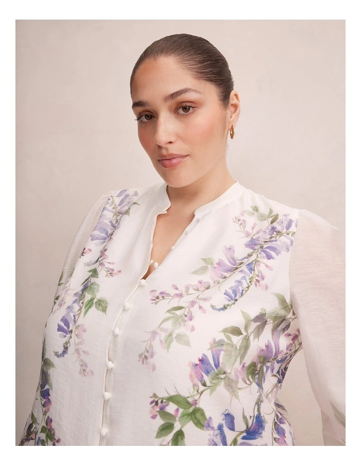 Dove Placement Print Blouse in Multi image 4