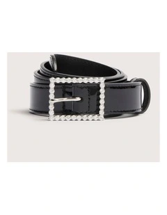 Diana Belt in Black Patent